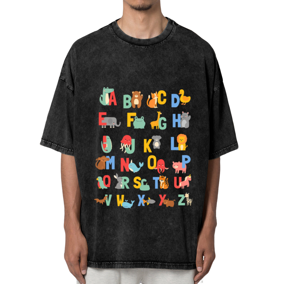 Unisex washed graphic T-shirt with Teacher themed design, product image