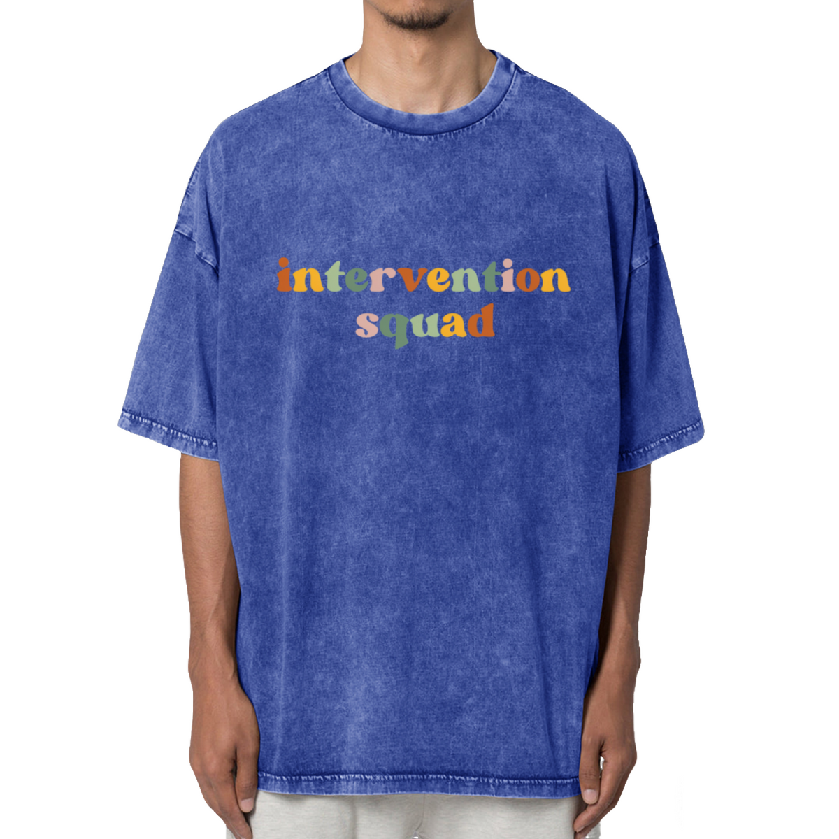 Intervention Squad T-shirt Teacher Washed Graphic T-Shirt