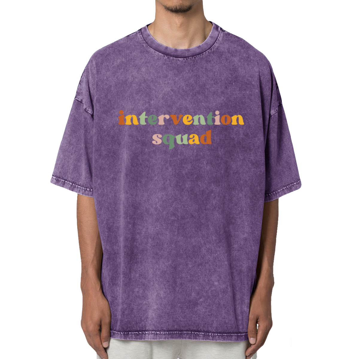 Intervention Squad T-shirt Teacher Washed Graphic T-Shirt