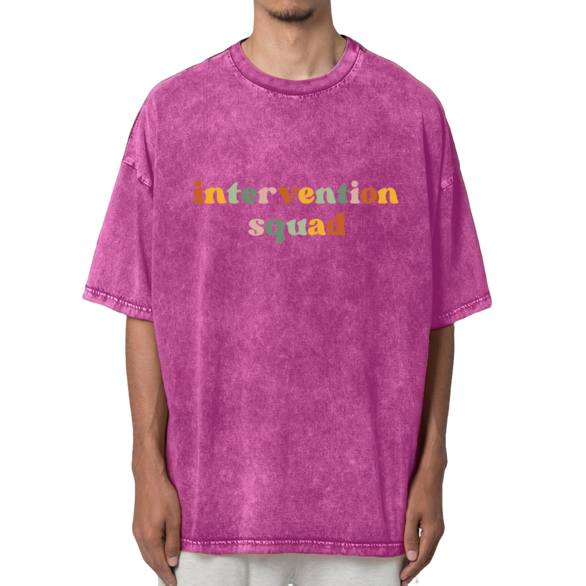 Intervention Squad T-shirt Teacher Washed Graphic T-Shirt
