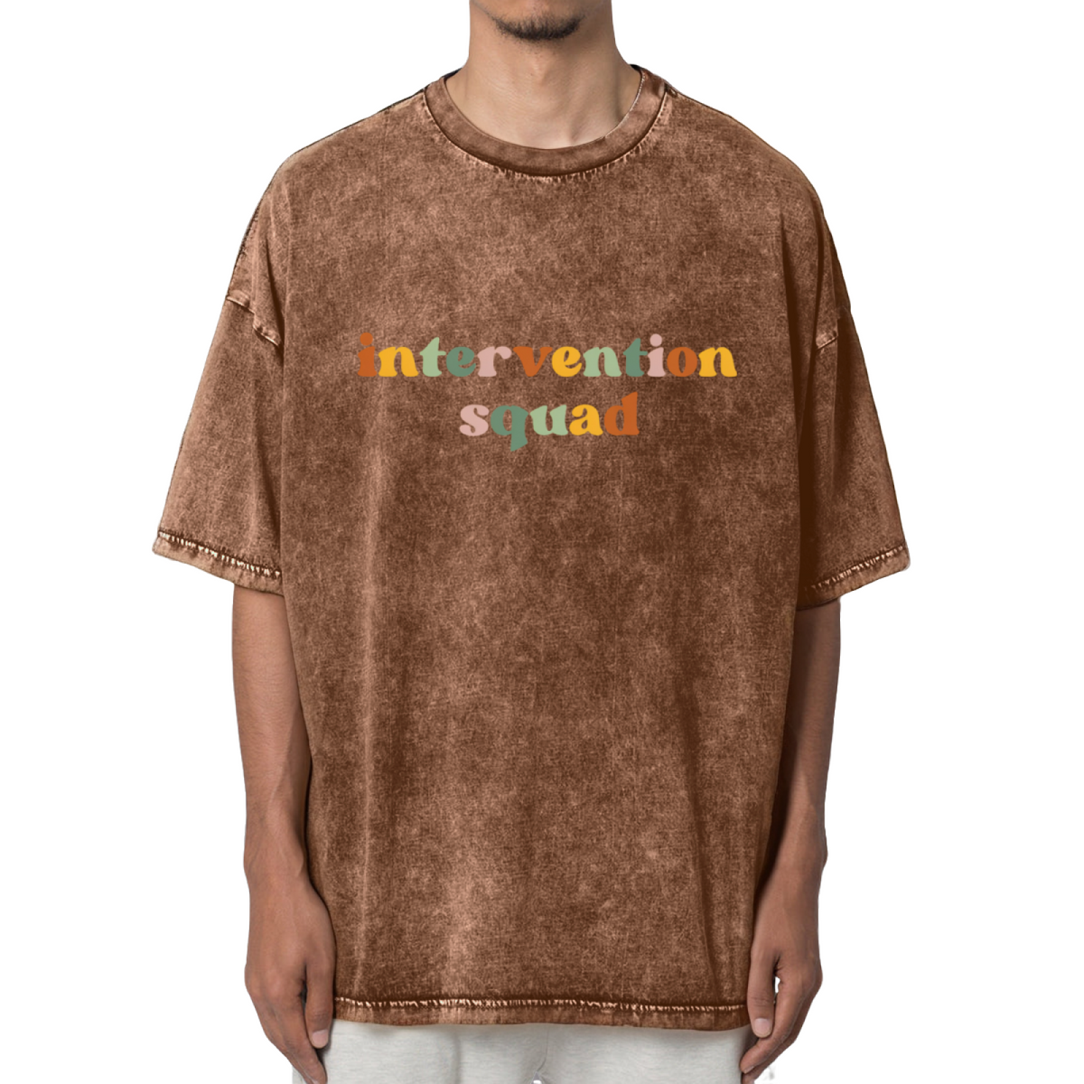 Intervention Squad T-shirt Teacher Washed Graphic T-Shirt