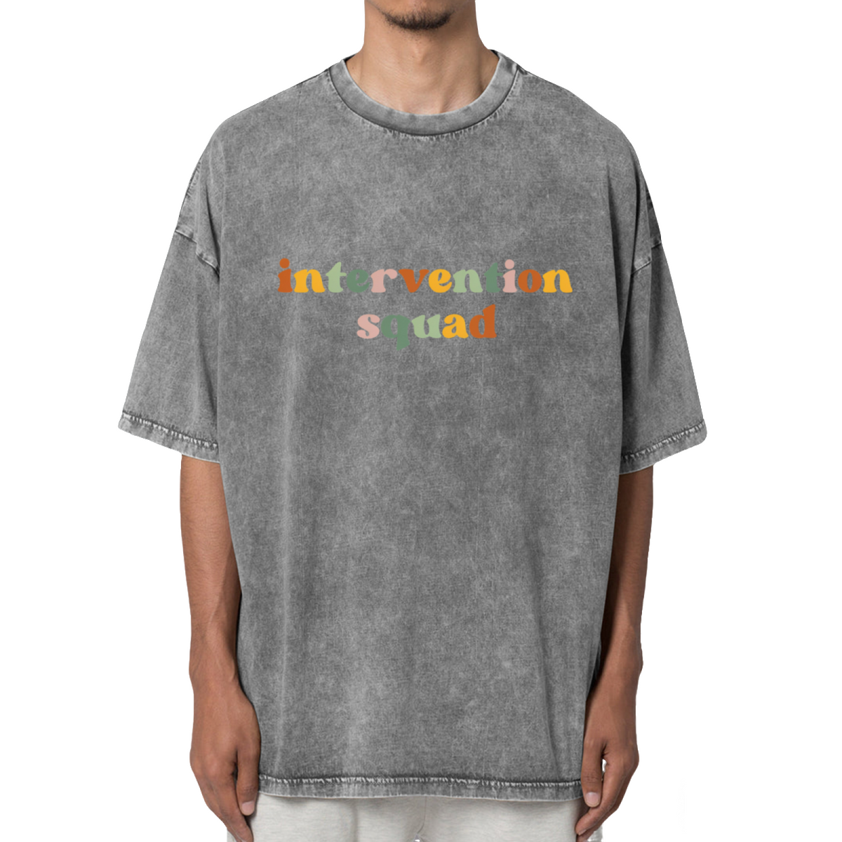 Intervention Squad T-shirt Teacher Washed Graphic T-Shirt