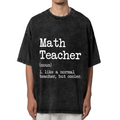 Unisex washed graphic T-shirt with Math Teacher Like A Normal Teacher But Cooler Math Teacher themed design, product image