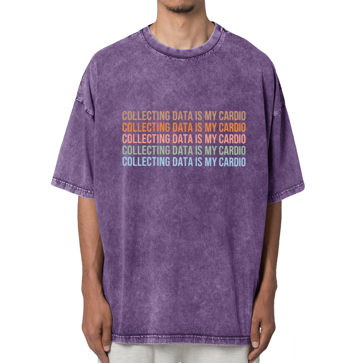 Collecting Data Is My Cardio Shirt Data Washed Graphic T-Shirt