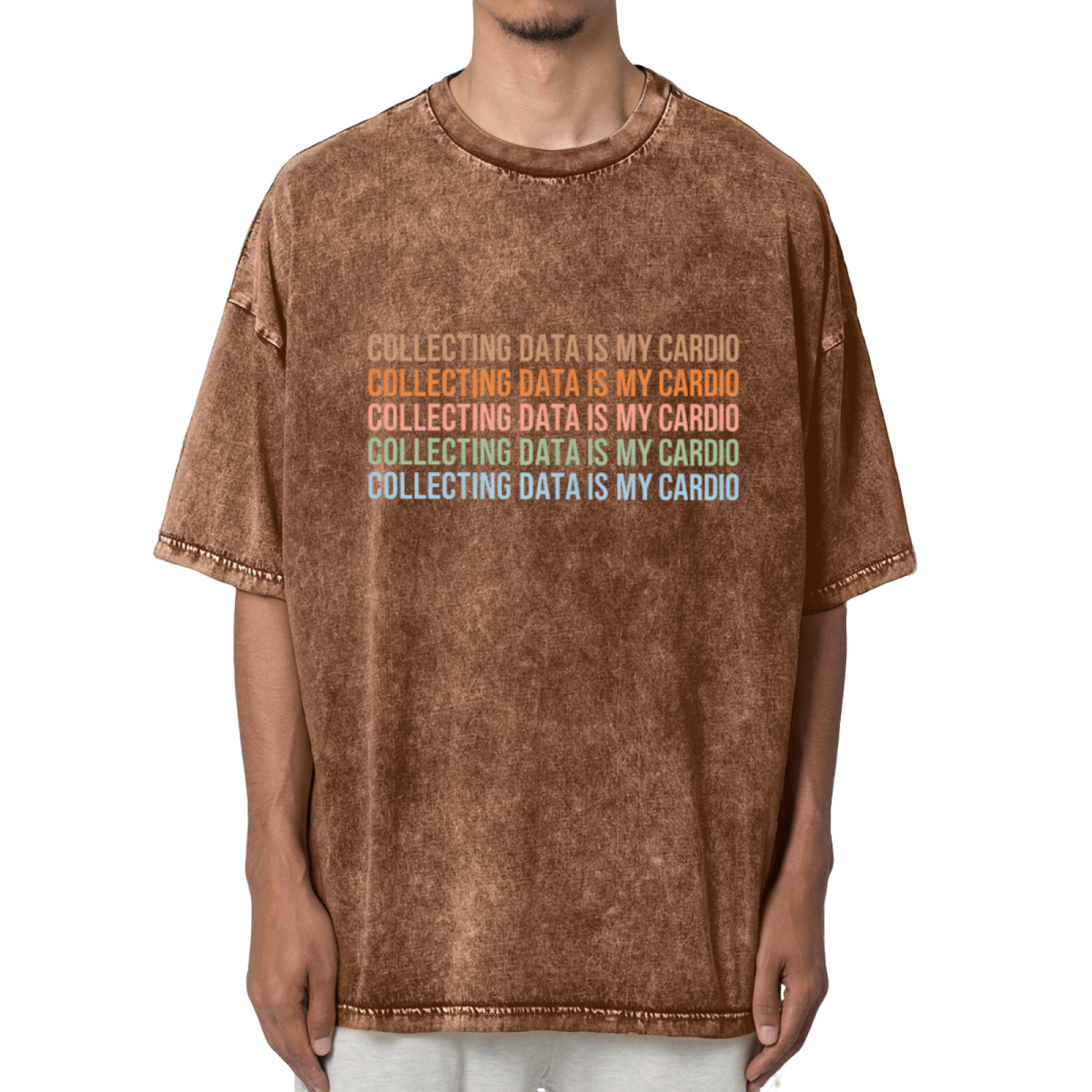 Collecting Data Is My Cardio Shirt Data Washed Graphic T-Shirt