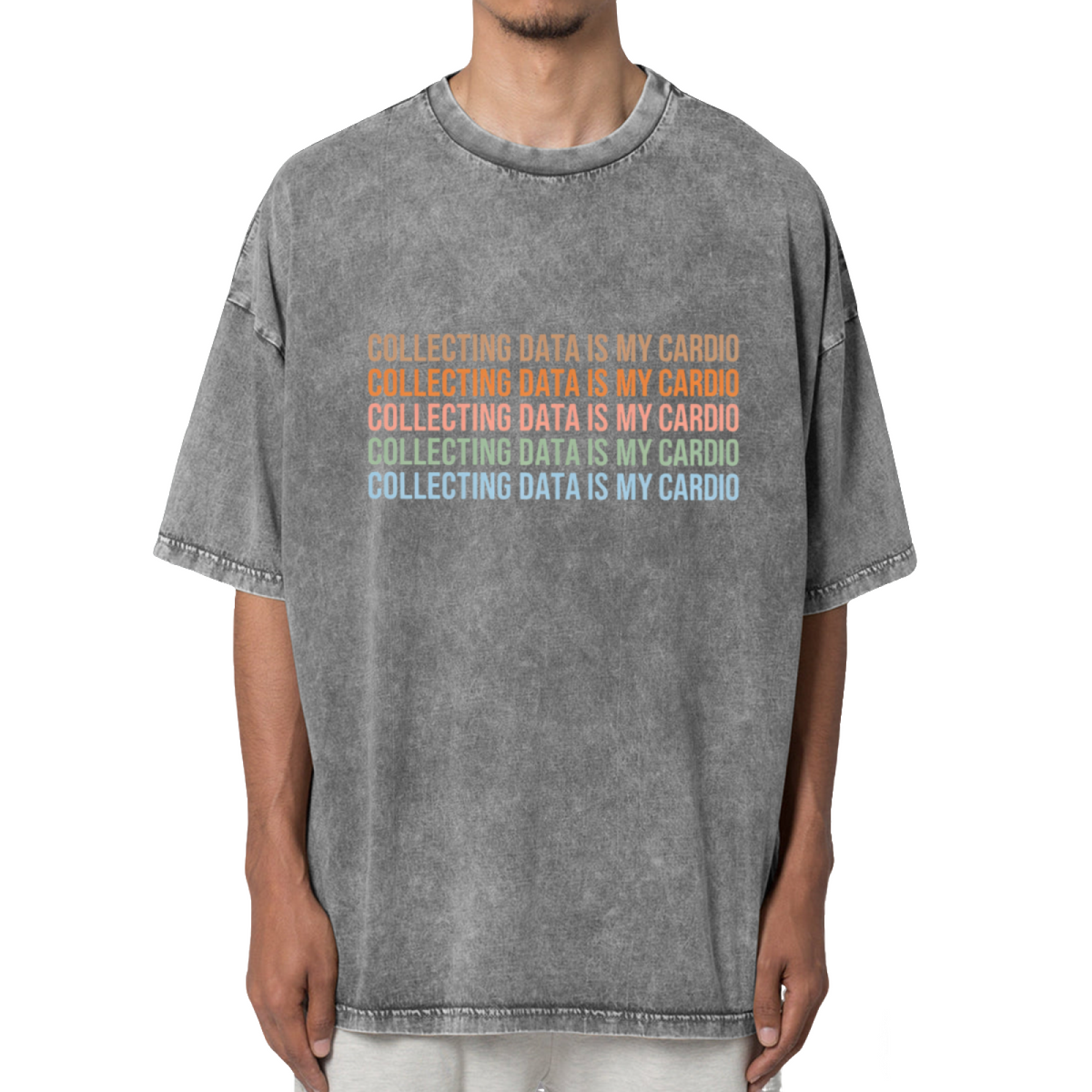 Collecting Data Is My Cardio Shirt Data Washed Graphic T-Shirt