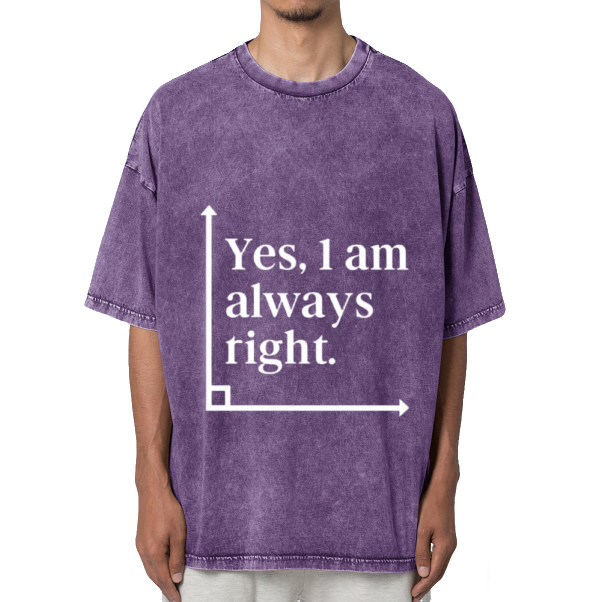 Yes I Am Always Right Math Teacher Washed Graphic T-Shirt