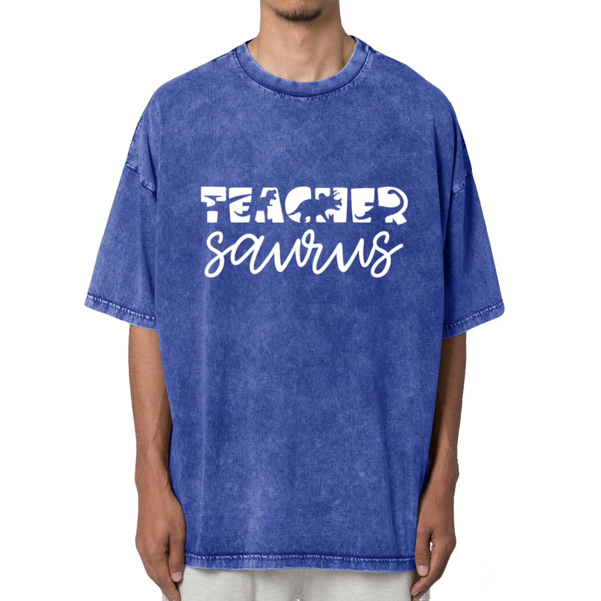 Teachersaurus Dinosaur Shirt For Teacher Washed Graphic T-Shirt