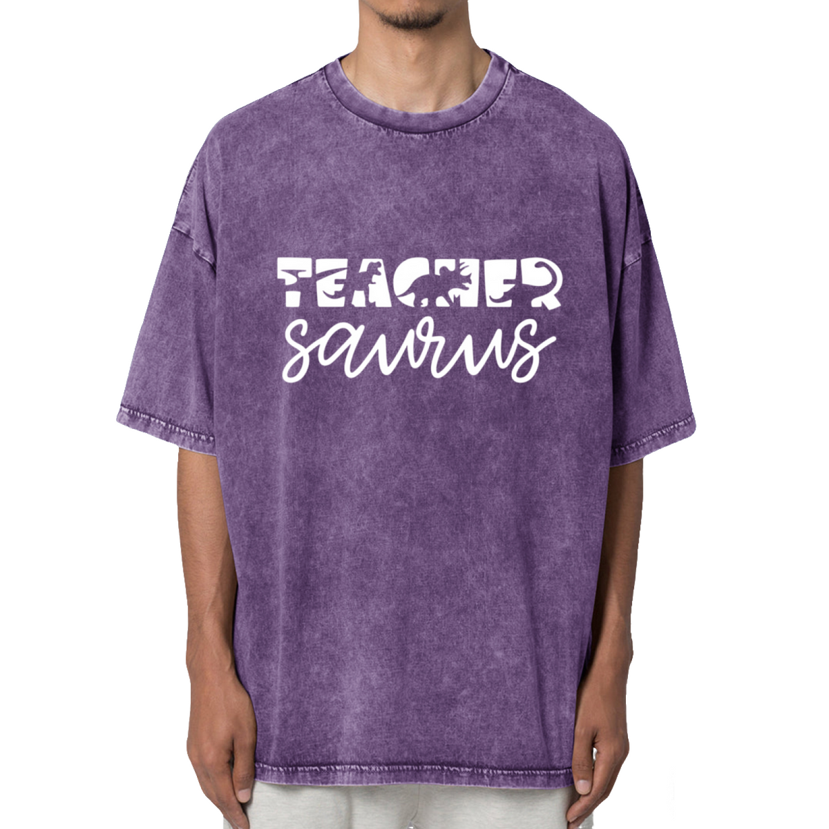 Teachersaurus Dinosaur Shirt For Teacher Washed Graphic T-Shirt