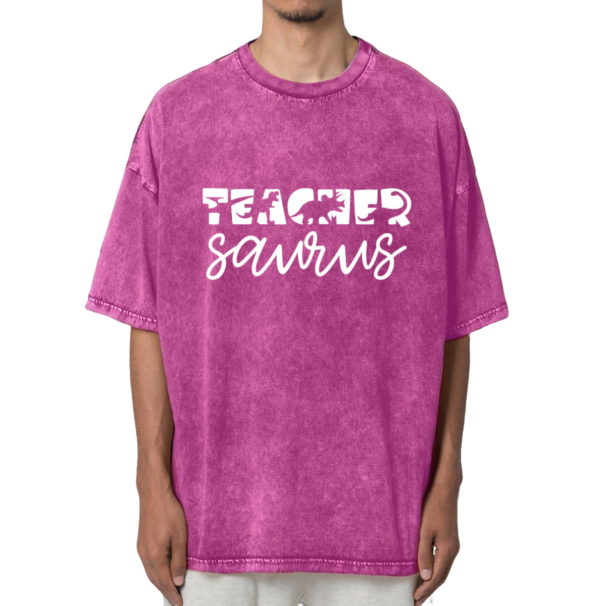 Teachersaurus Dinosaur Shirt For Teacher Washed Graphic T-Shirt