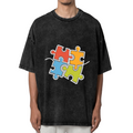 Product image of washed graphic T-shirt featuring 'Autism Awareness' statement design