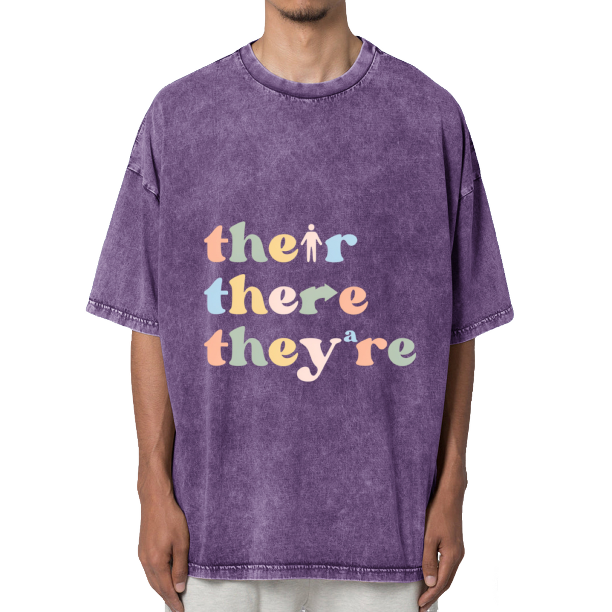 Their There They’re Grammar English Washed Graphic T-Shirt