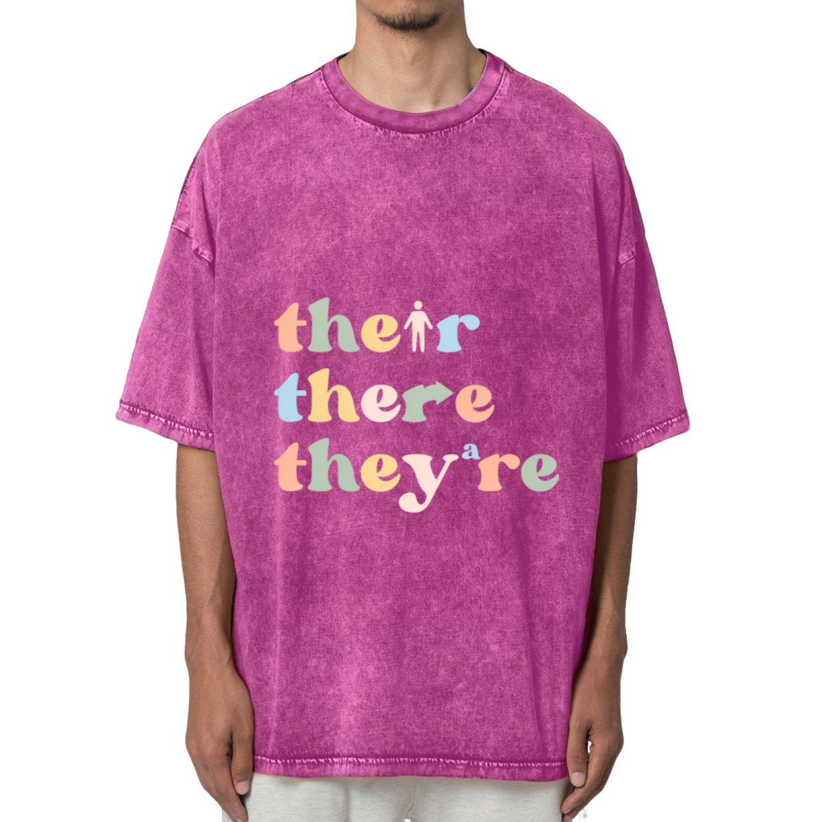 Their There They’re Grammar English Washed Graphic T-Shirt
