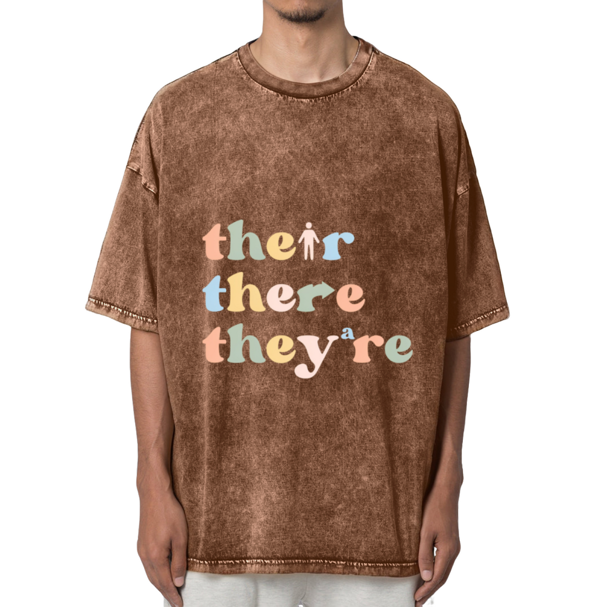 Their There They’re Grammar English Washed Graphic T-Shirt