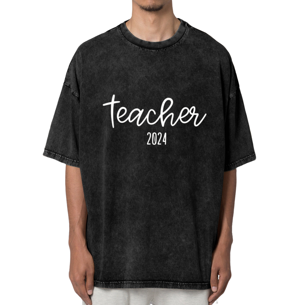Unisex washed graphic T-shirt with Custom Teacher Shirt For Teacher themed design, product image