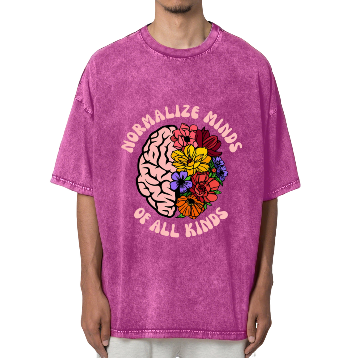 Normalize Minds Of All Kinds Inclusion Washed Graphic T-Shirt