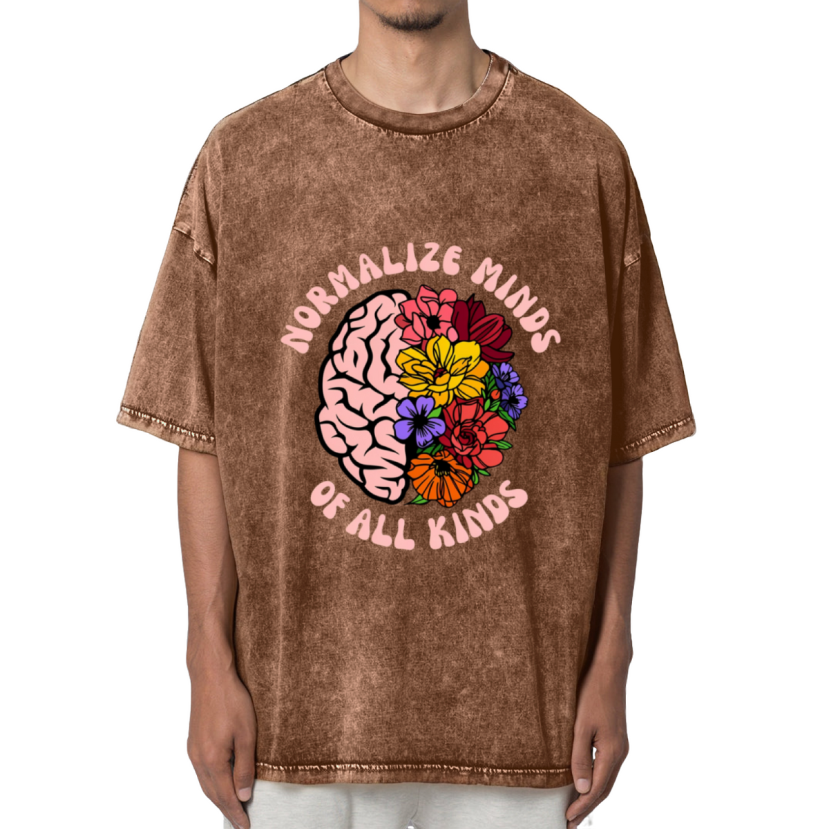 Normalize Minds Of All Kinds Inclusion Washed Graphic T-Shirt
