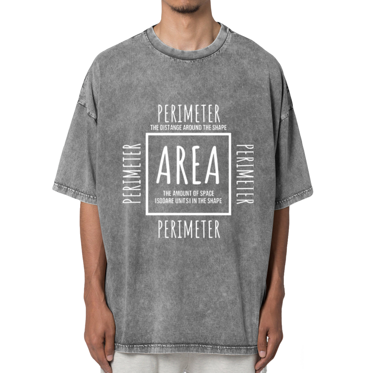Area Perimeter Washed Graphic T-Shirt