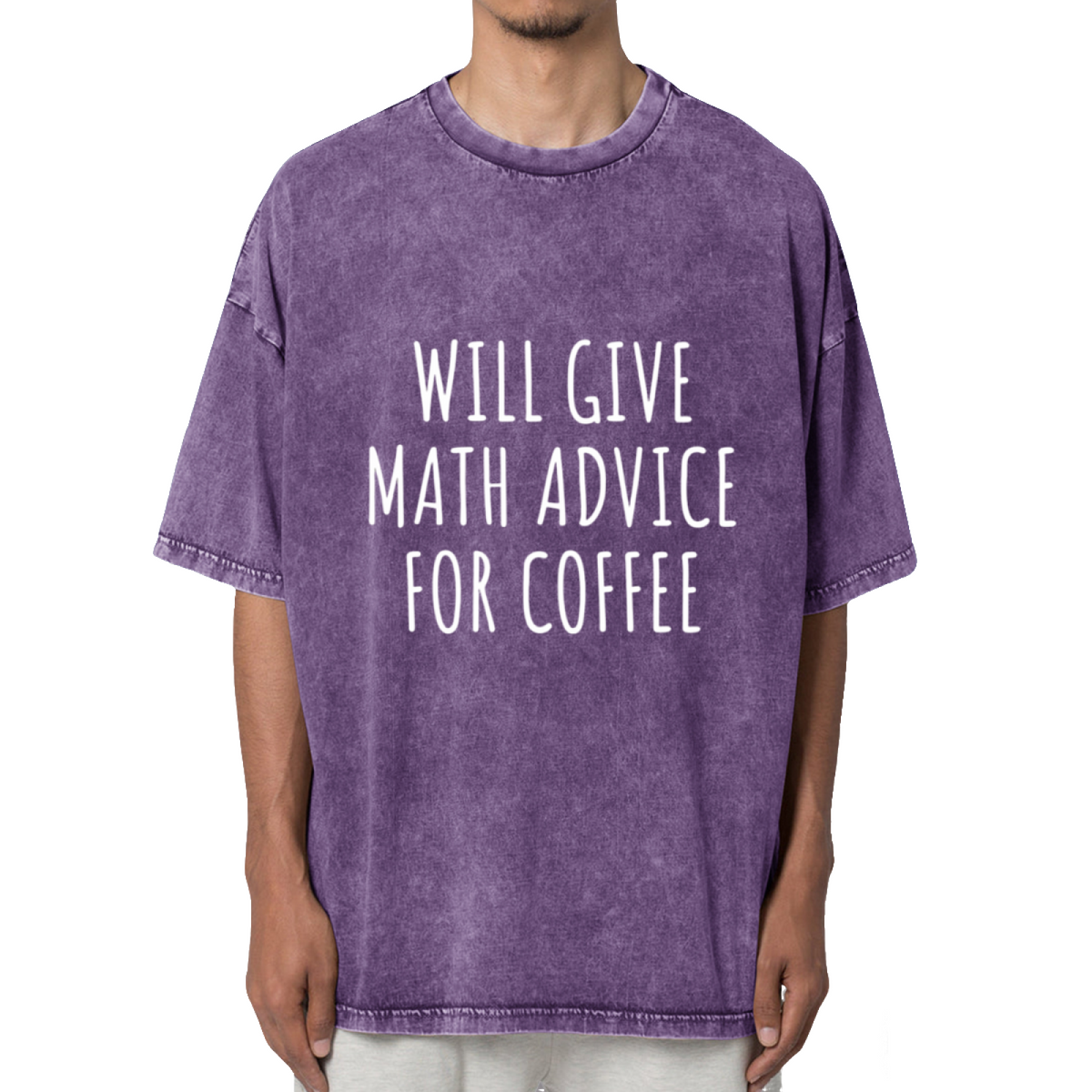 Will Give Math Advice For Coffee Washed Graphic T-Shirt