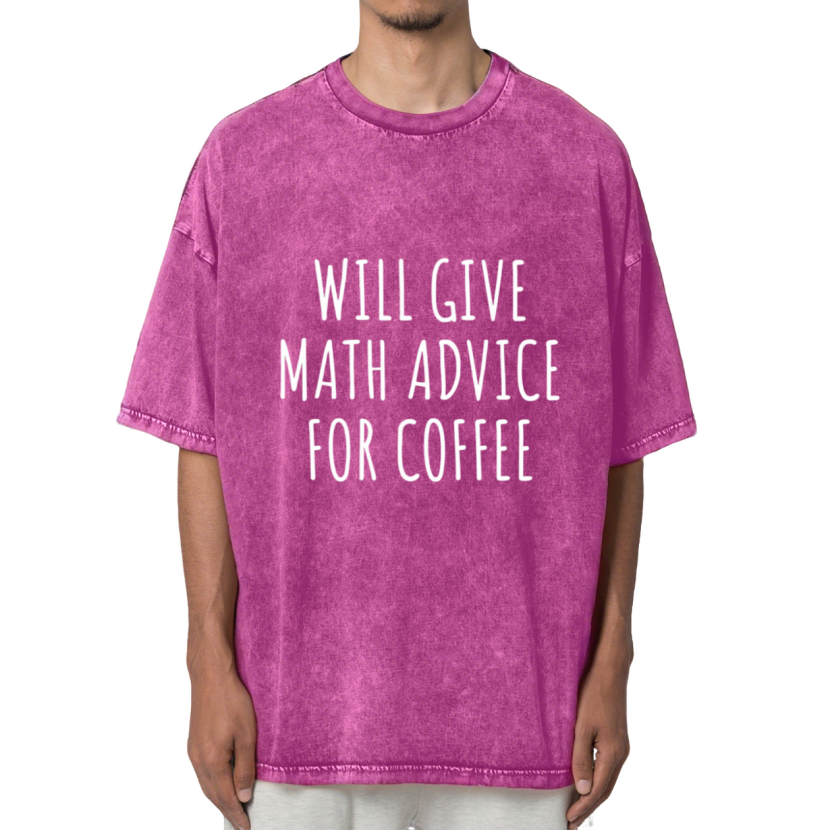 Will Give Math Advice For Coffee Washed Graphic T-Shirt
