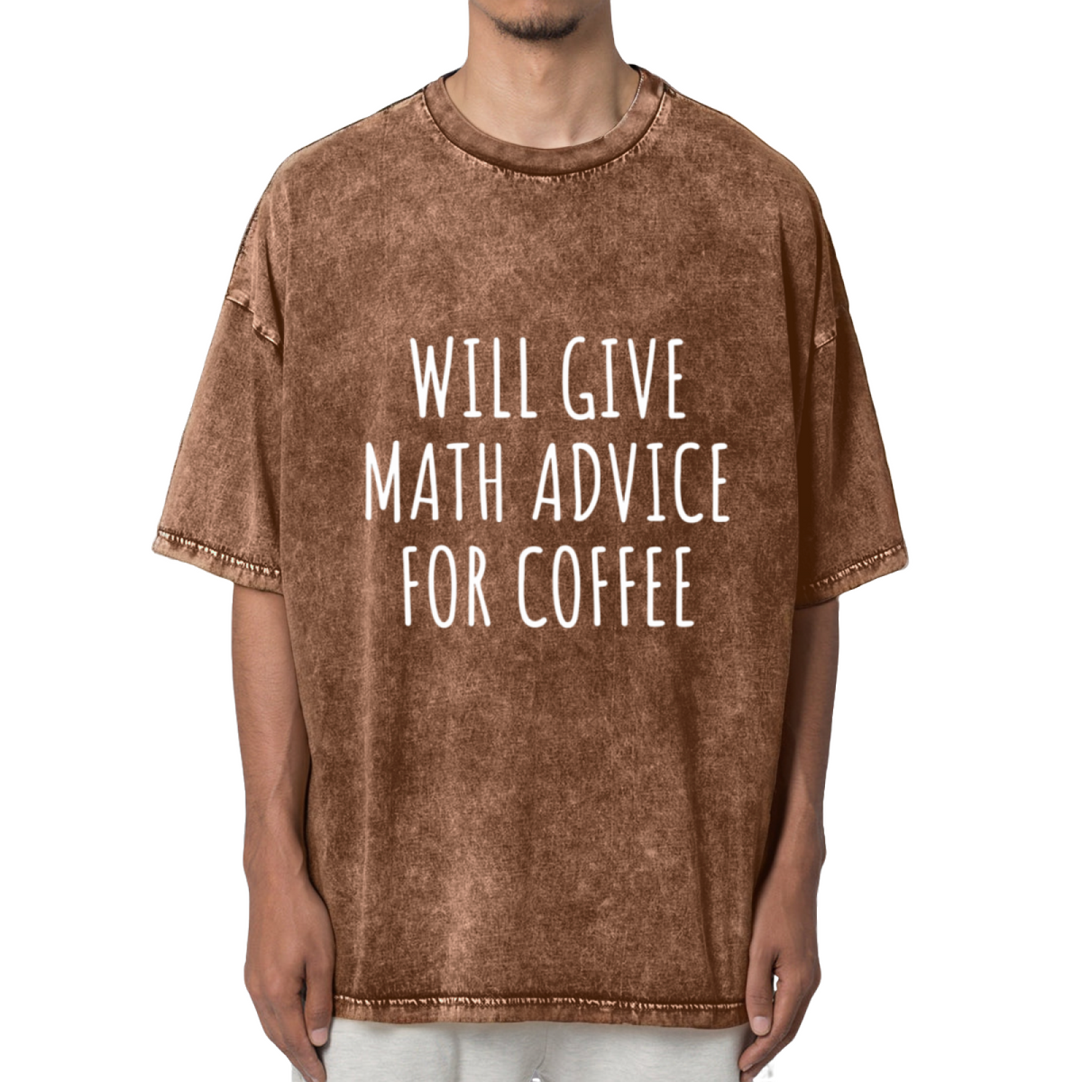 Will Give Math Advice For Coffee Washed Graphic T-Shirt