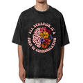 Product image of washed graphic T-shirt featuring 'All Behavior Is Communication' statement design