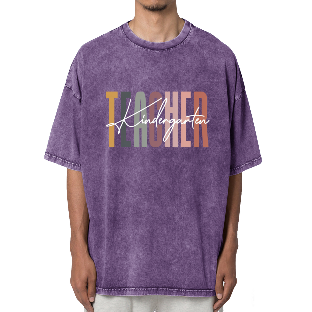 Kindergarten Teacher Washed Graphic T-Shirt