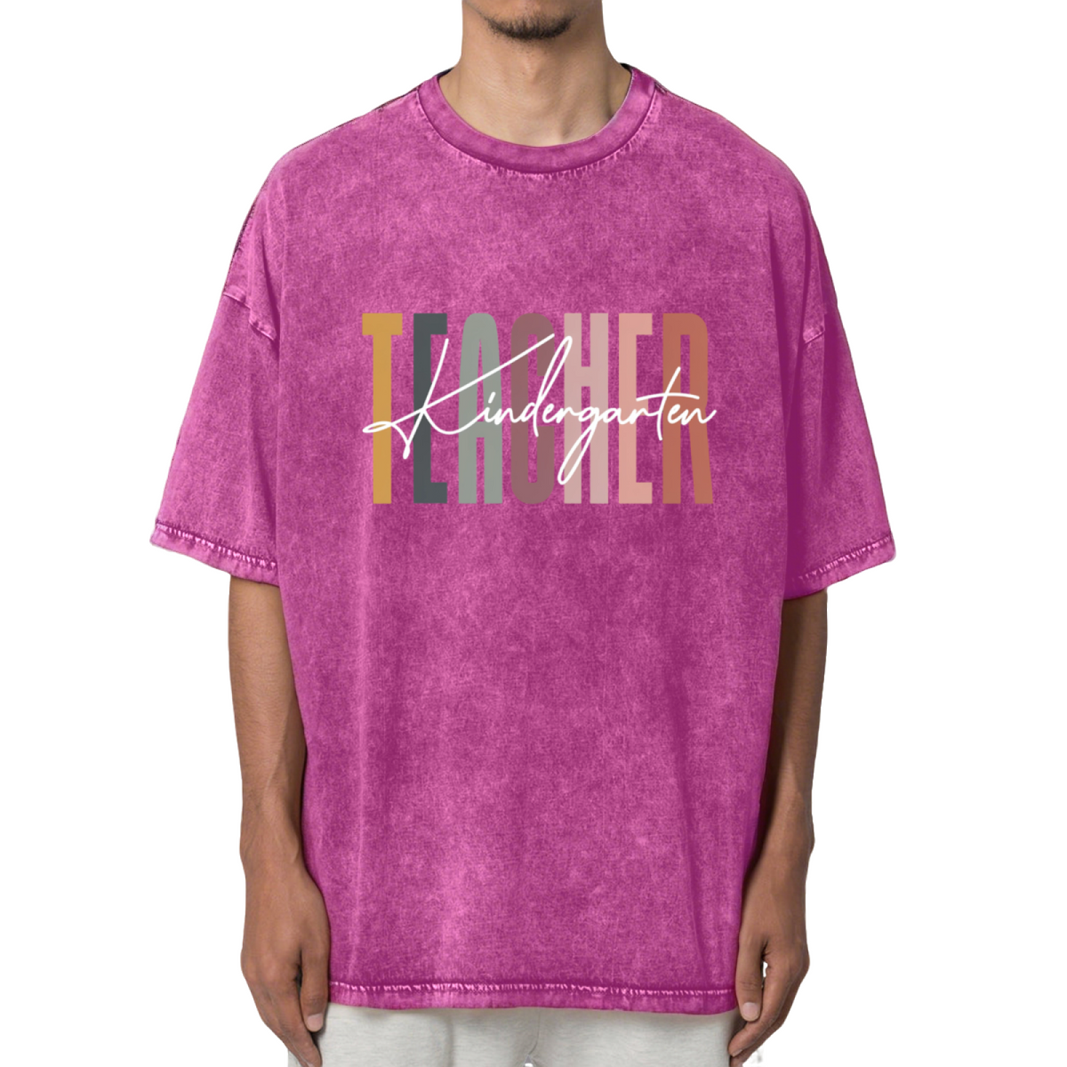 Kindergarten Teacher Washed Graphic T-Shirt