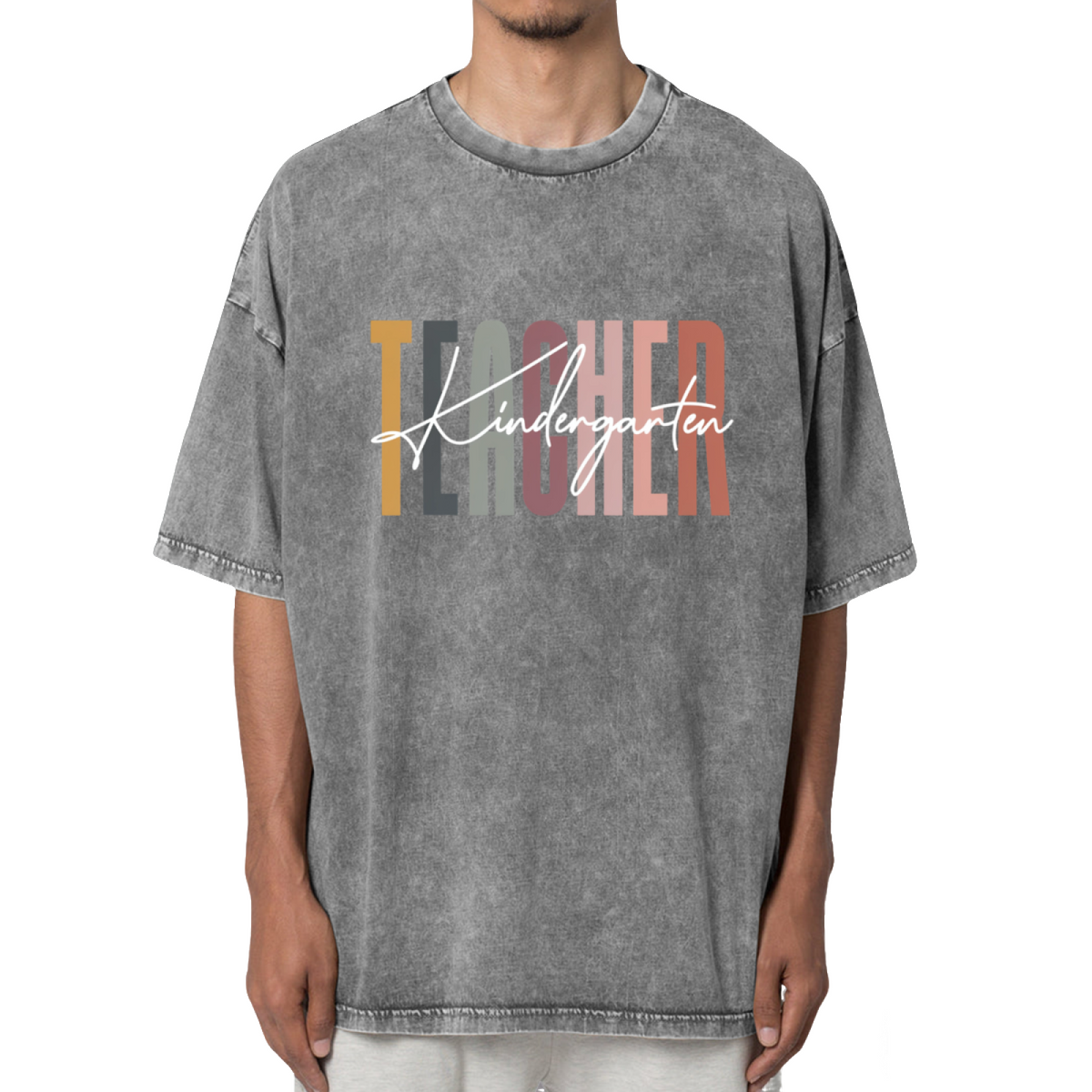 Kindergarten Teacher Washed Graphic T-Shirt