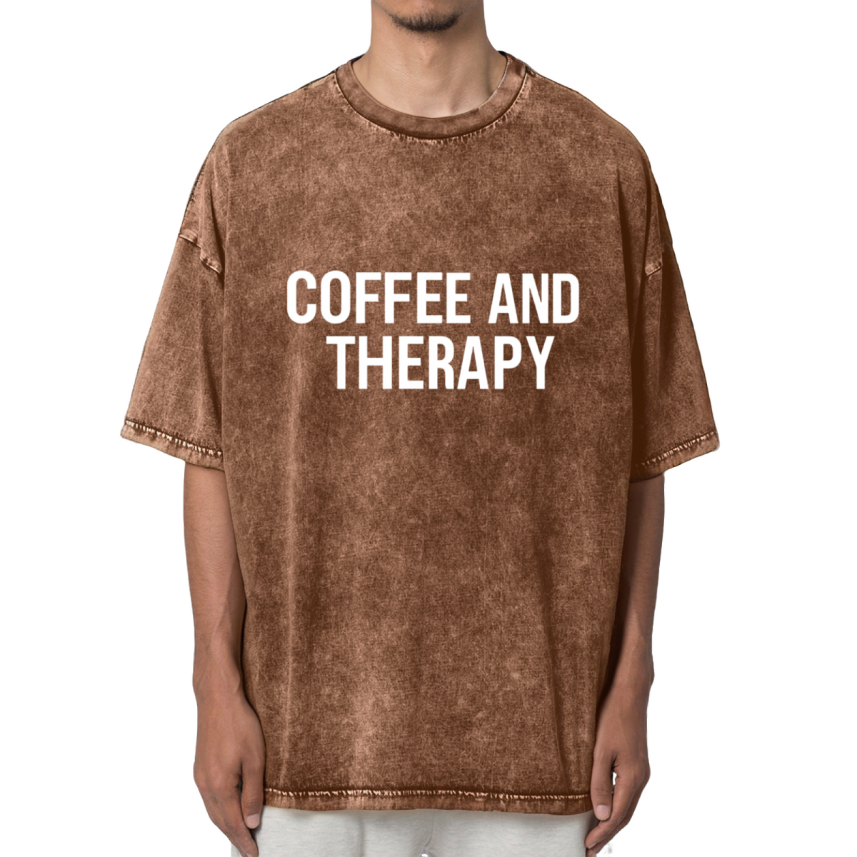 Coffee and Therapy Washed Graphic T-Shirt