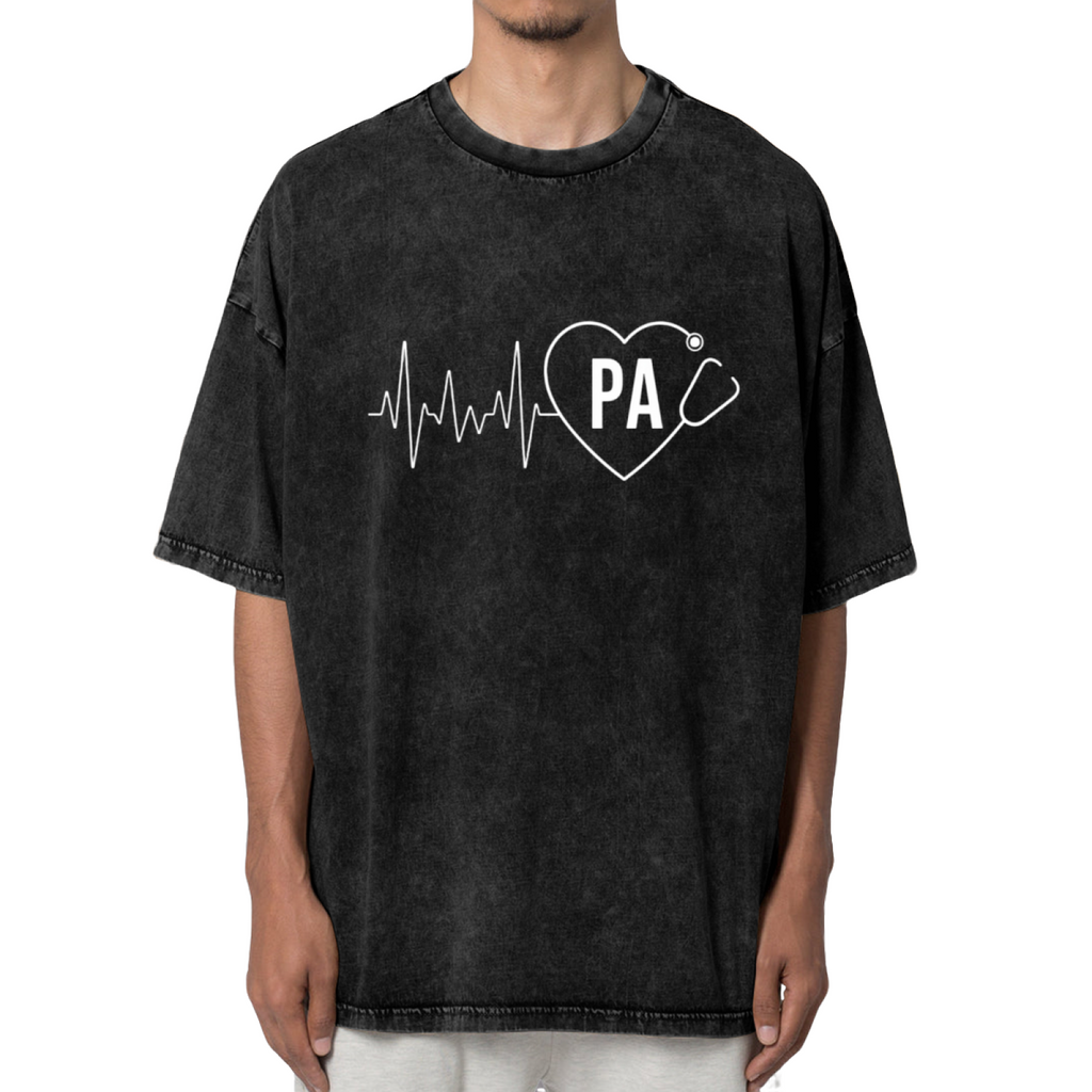 Unisex washed graphic T-shirt with Physician Assistant themed design, product image