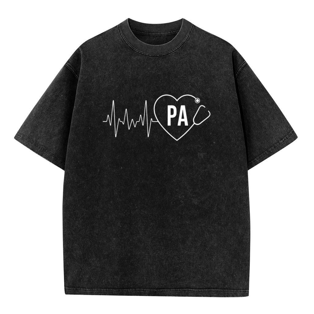 Unisex washed graphic T-shirt with Physician Assistant themed design, product image