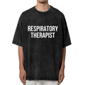 Product image of washed graphic T-shirt featuring 'Respiratory Therapist Graphic' statement design