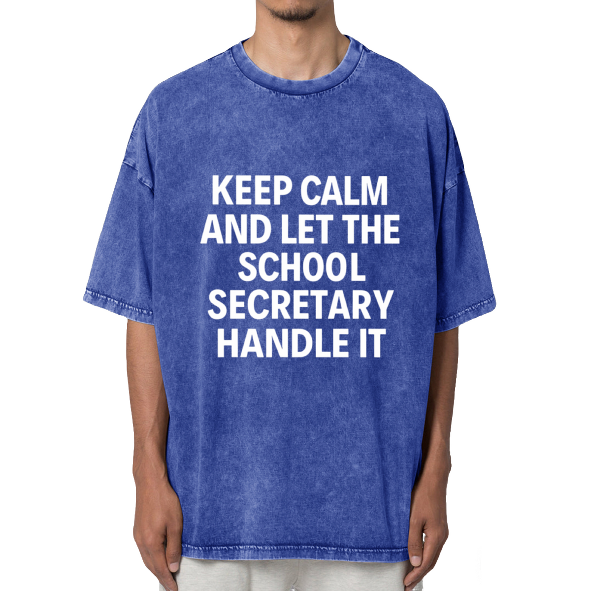 Keep Calm And Let The School Secretary Washed Graphic T-Shirt