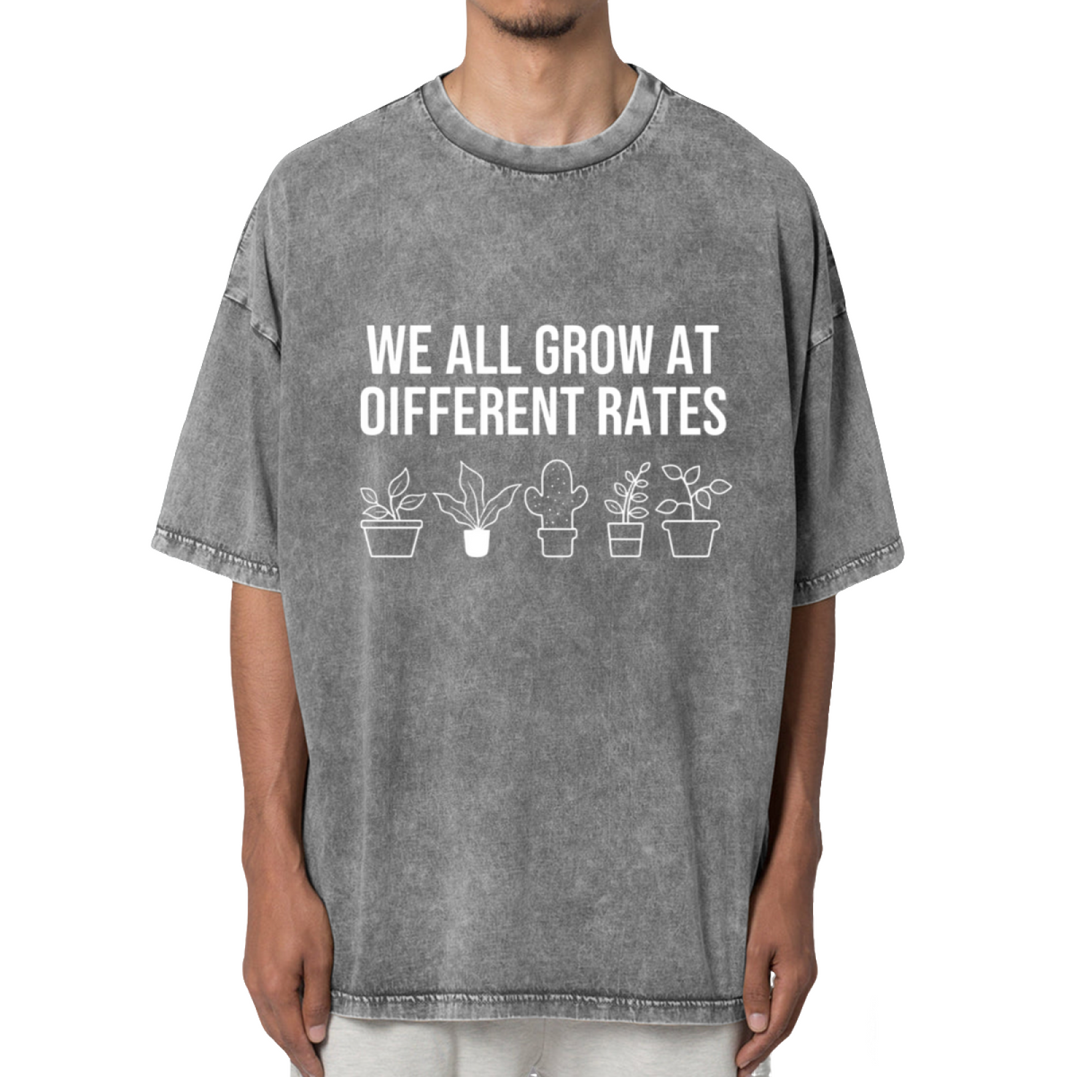 We All Grow At Different Rates Washed Graphic T-Shirt