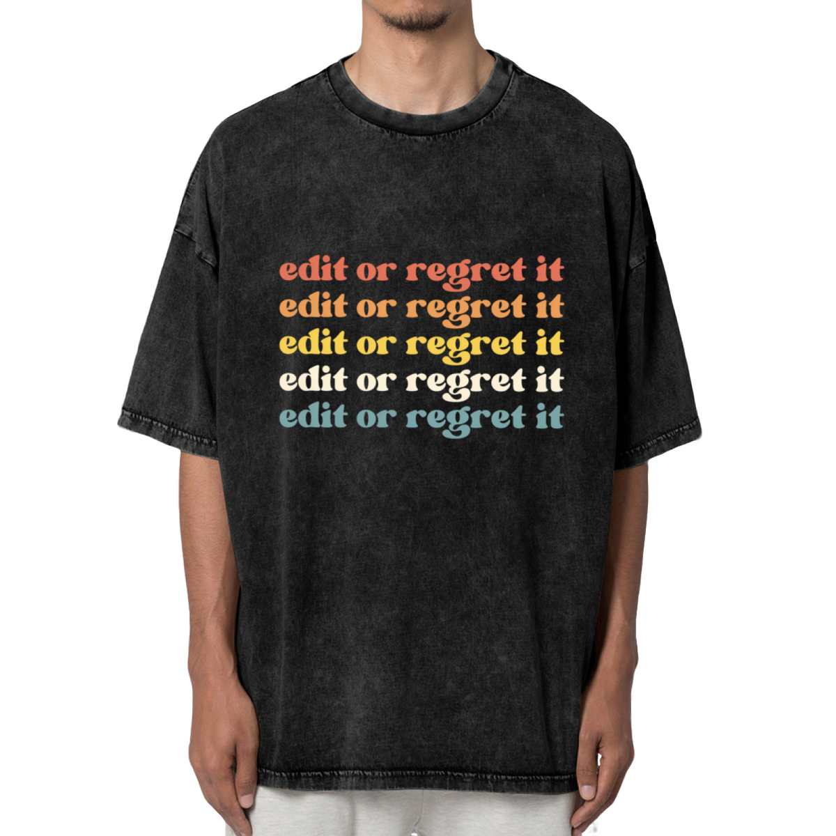Unisex washed graphic T-shirt with Edit Or Regret It English Teacher Shirt English Teacher Gift Grammar Shirt Writer Shirt Editor English Major Funny Grammar Shirt Blogger the