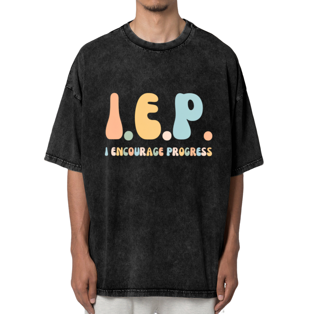 Unisex washed graphic T-shirt with Iep themed design, product image
