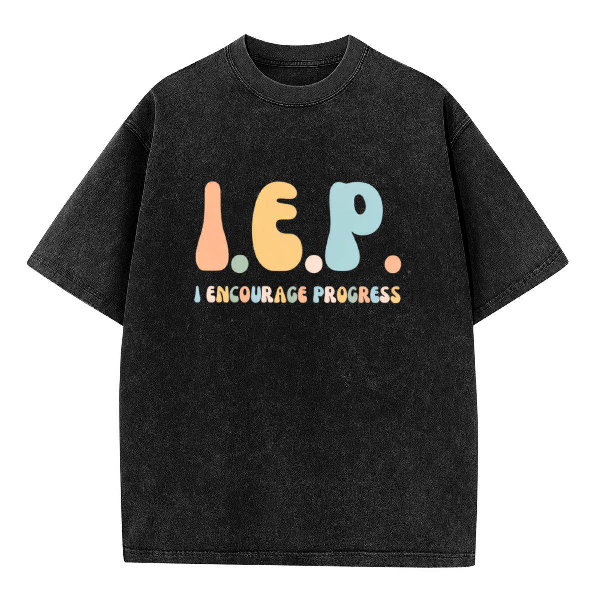 Unisex washed graphic T-shirt with Iep themed design, product image