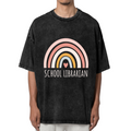 Unisex washed graphic T-shirt with School Librarian Shirt Rainbow Shirt School Librarian Gift Librarian Shirt Gift For Librarian Shirt Gift For School Librarian Back To School