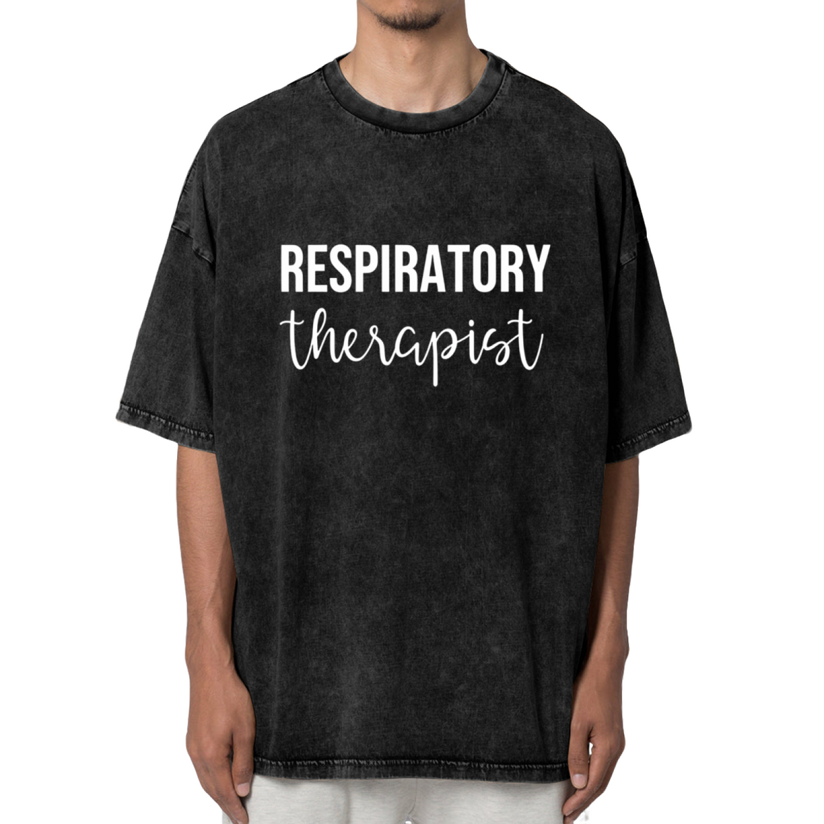 Unisex washed graphic T-shirt with Pulmonologist themed design, product image