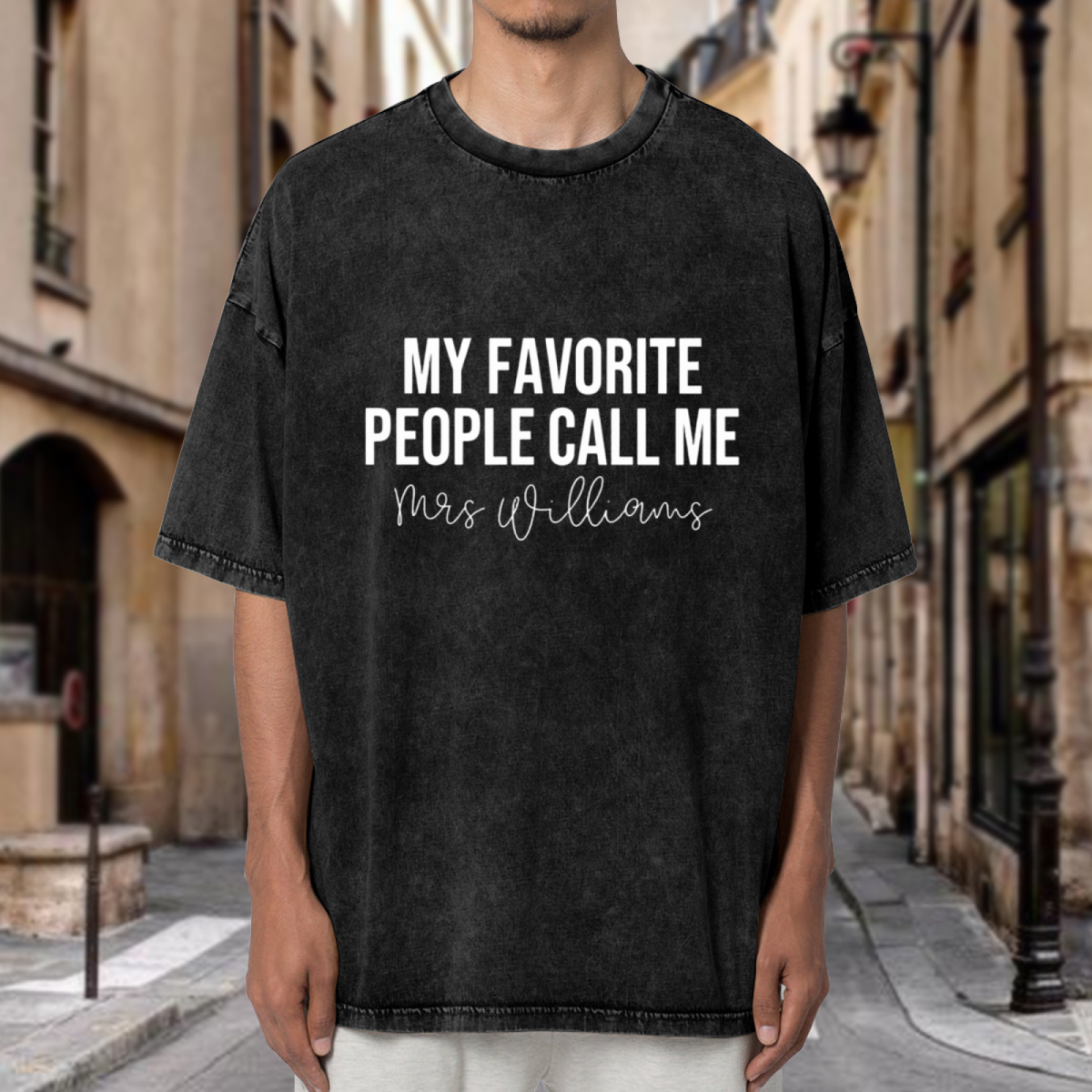 Unisex washed graphic T-shirt with My Favorite People Call Me Mrs Shirt Custom Teacher Shirt Wife Shirt Gift For Teacher Grandma Teacher Shirt Personalized Teacher Teaching th