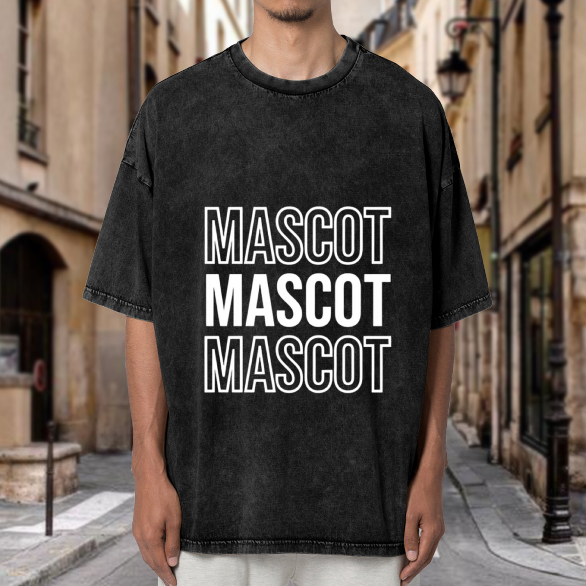 Unisex washed graphic T-shirt with Custom School Mascot themed design, product image
