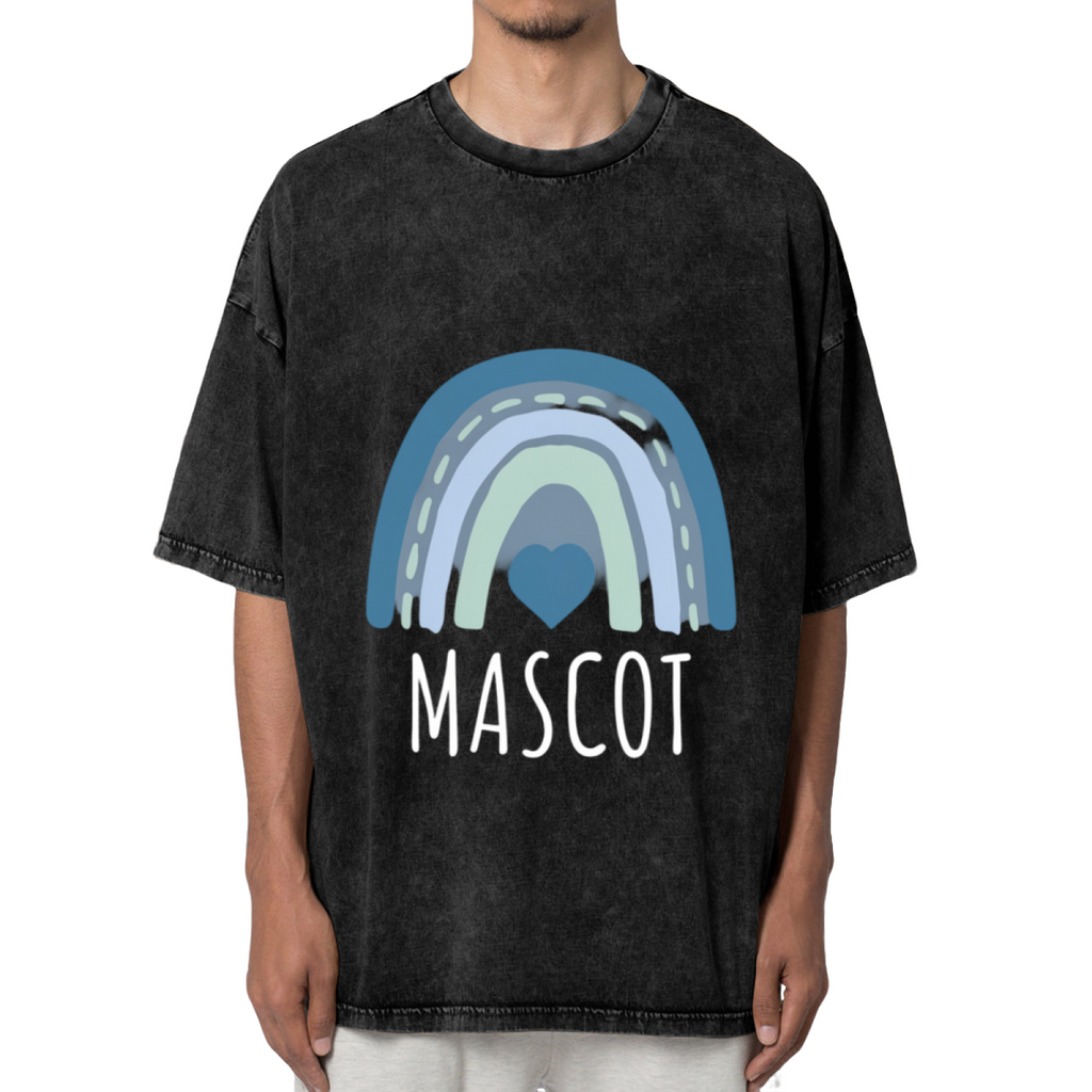 Unisex washed graphic T-shirt with Custom School Mascot themed design, product image
