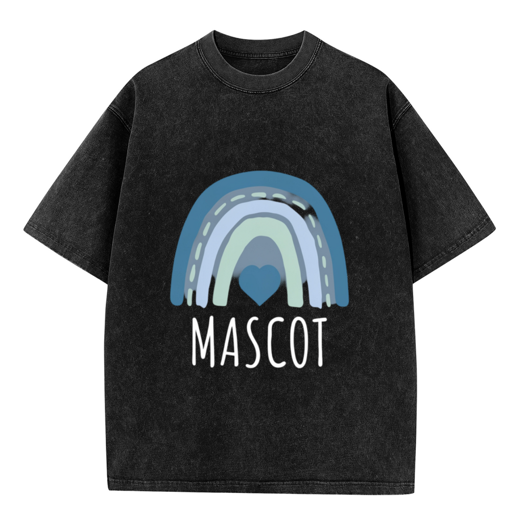Unisex washed graphic T-shirt with Custom School Mascot themed design, product image