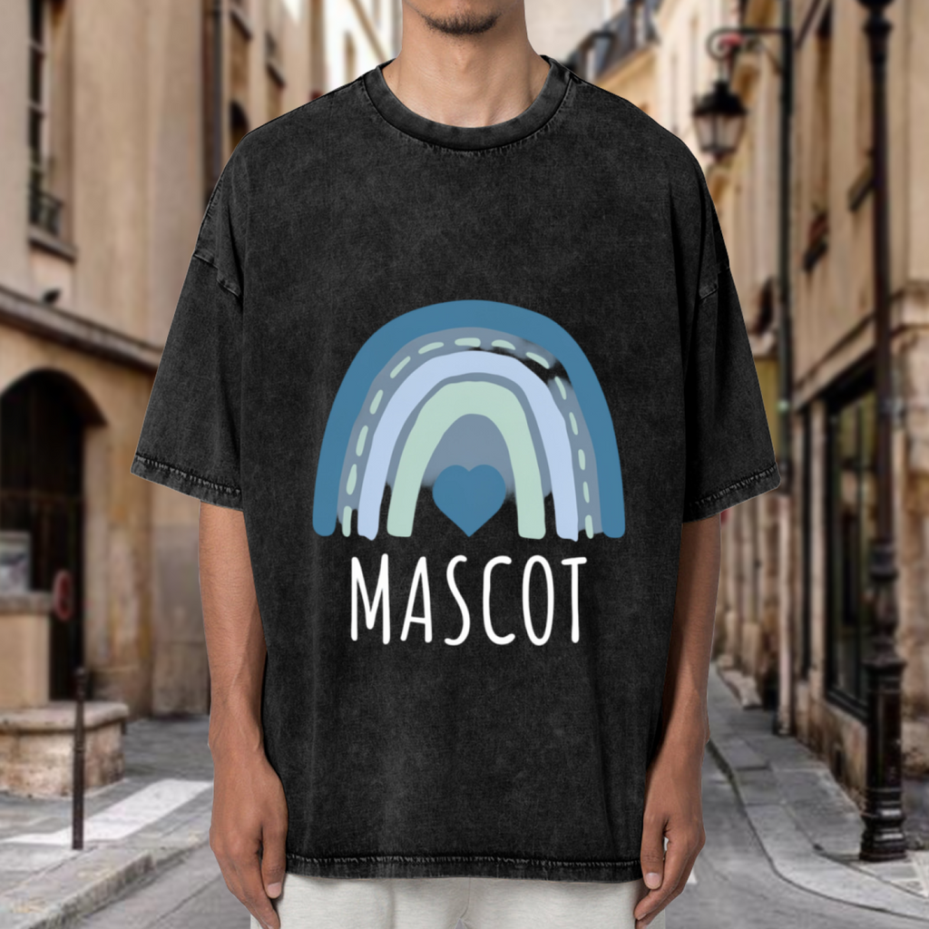 Unisex washed graphic T-shirt with Custom School Mascot themed design, product image