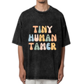 Unisex washed graphic T-shirt with Tiny Human Tamer Shirt Funny Daycare Teacher Shirt Teacher Gifts Preschool Teacher Gift Kindergarten Teacher Shirt Babysitting Shirt Nanny t