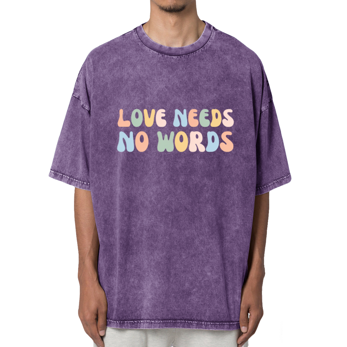 Love Needs No Words Washed Graphic T-Shirt
