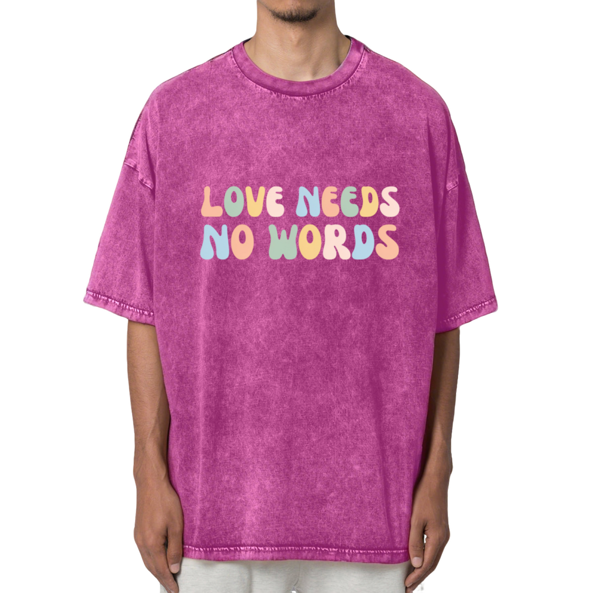 Love Needs No Words Washed Graphic T-Shirt