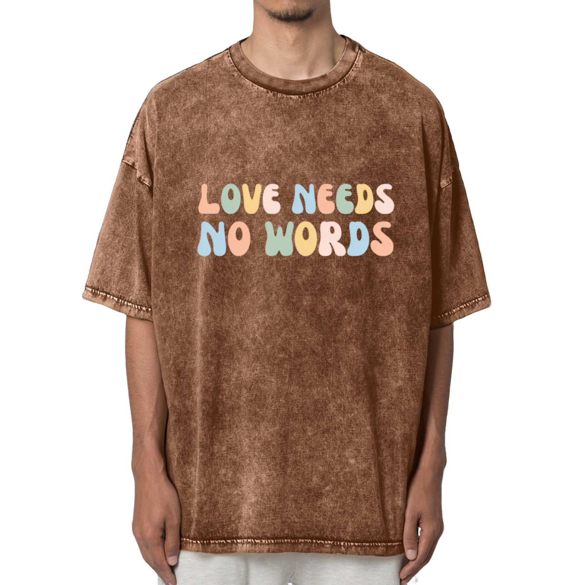 Love Needs No Words Washed Graphic T-Shirt