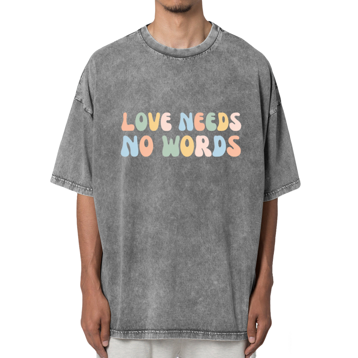 Love Needs No Words Washed Graphic T-Shirt